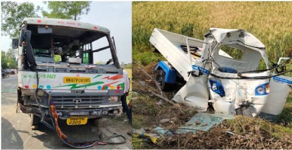 Uttarakhand Accident News : बस और लोडर ऑटो के बीच टक्कर, बच्चे समेत 2 की मौत, 14 घायल