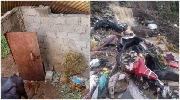 उत्तराखंड : यहां हुई  बारिश, दोपहिया वाहन बहे, मकानों को पैदा हुआ खतरा