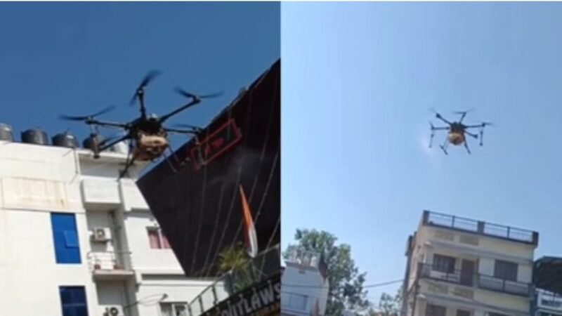 उत्तराखंड : प्रदूषण नियंत्रण के लिए ड्रोन से पानी छिड़काव, तीन शहरों में 17 स्थानों पर अभियान शुरू