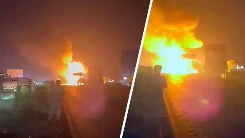 RTO चेंकिंग से डरकर टैंकर ड्राइवर ने LPG ट्रक में मारी टक्कर, 2 घंटे तक फटते रहे 200 सिलेंडर
