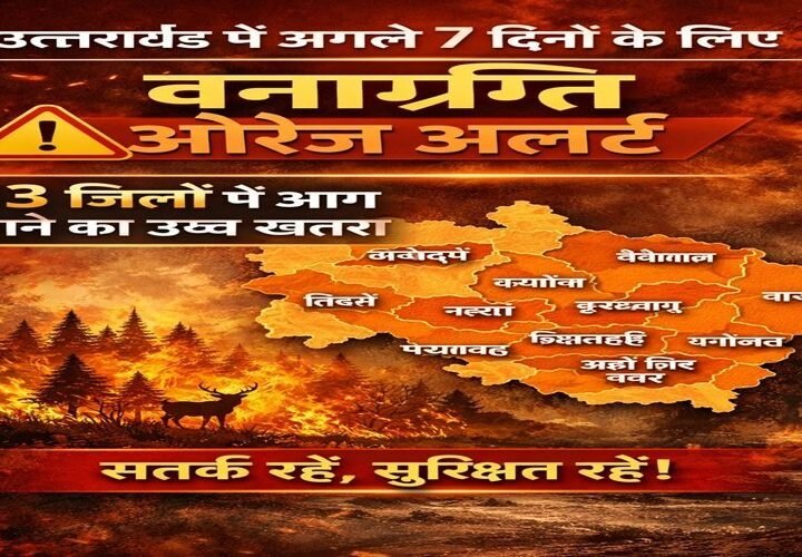 उत्तराखंड में अगले 7 दिनों के लिए वनाग्नि को लेकर ऑरेंज अलर्ट जारी, 13 जिलों में आग लगने का उच्च खतरा
