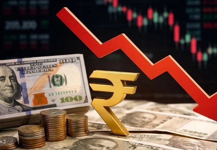 रुपया रिकॉर्ड निचले स्तर पर, डॉलर के मुकाबले 93.08 तक फिसला