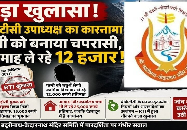 RTI खुलासे से बीकेटीसी में नियुक्तियों और भुगतान पर उठे सवाल, दर्जाधारी ने पत्नी को नियुक्त किया अपना चपरासी!