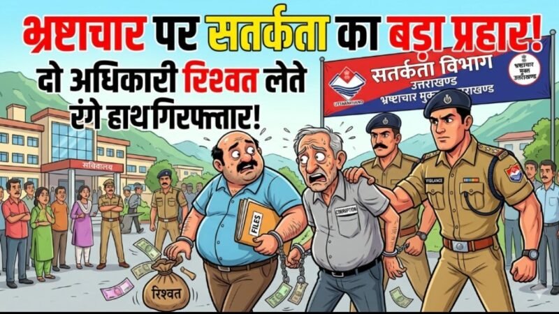 उत्तराखंड में भ्रष्टाचार पर सतर्कता का बड़ा प्रहार, दो अधिकारी रिश्वत लेते गिरफ्तार