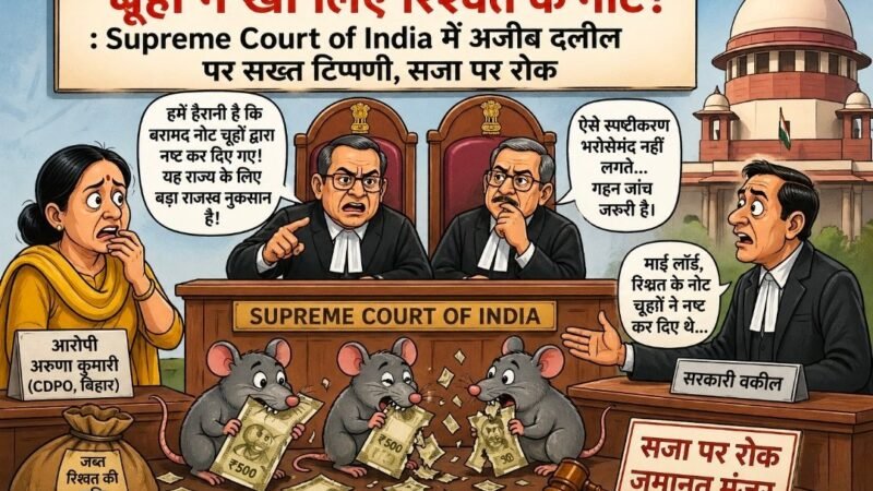 “चूहों ने खा लिए रिश्वत के नोट!”: Supreme Court of India में अजीब दलील पर सख्त टिप्पणी, सजा पर रोक