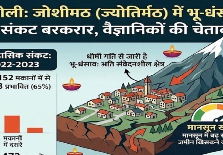 ज्योतिर्मठ में भू-धंसाव का खतरा बरकरार, मानसून में बढ़ सकती है जमीन खिसकने की रफ्तार