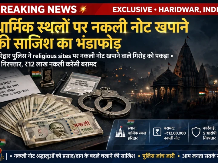 धार्मिक स्थलों को निशाना बनाकर जाली नोट खपाने वाले गिरोह का भंडाफोड़, 14 दिनों में 12 आरोपी गिरफ्तार