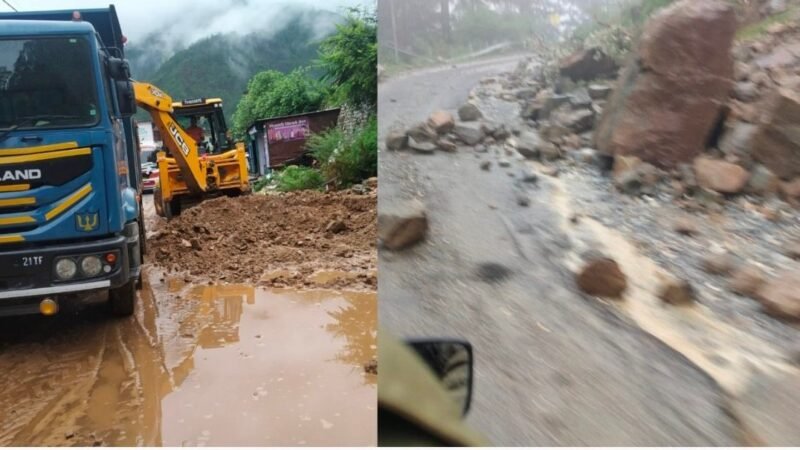 बारिश बनी आफत: यमुनोत्री हाईवे बंद, कर्णप्रयाग में गिरे भारी बोल्डर