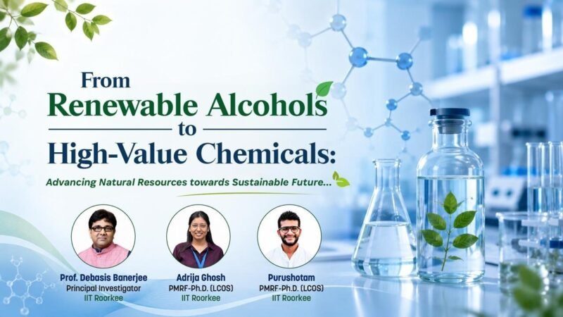 आईआईटी रुड़की ने विकसित की हरित रसायन की नई तकनीक, नवीकरणीय अल्कोहलों से तैयार होंगे उच्च-मूल्य रसायन