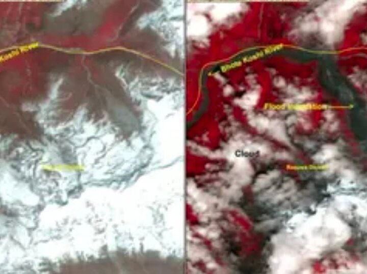 नेपाल की अचानक आई बाढ़ का सामने आया कारण, ISRO के सैटेलाइट आकलन में भूकंप से ग्लेशियर ढहने के संकेत